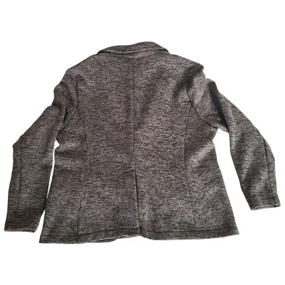 Lands End Women's Gray Textured Blazer Jacket XL/P 18 Polyester Soft Comfy - Picture 2 of 11